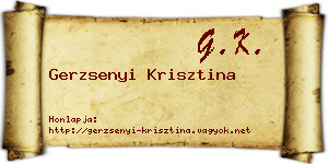 Gerzsenyi Krisztina névjegykártya